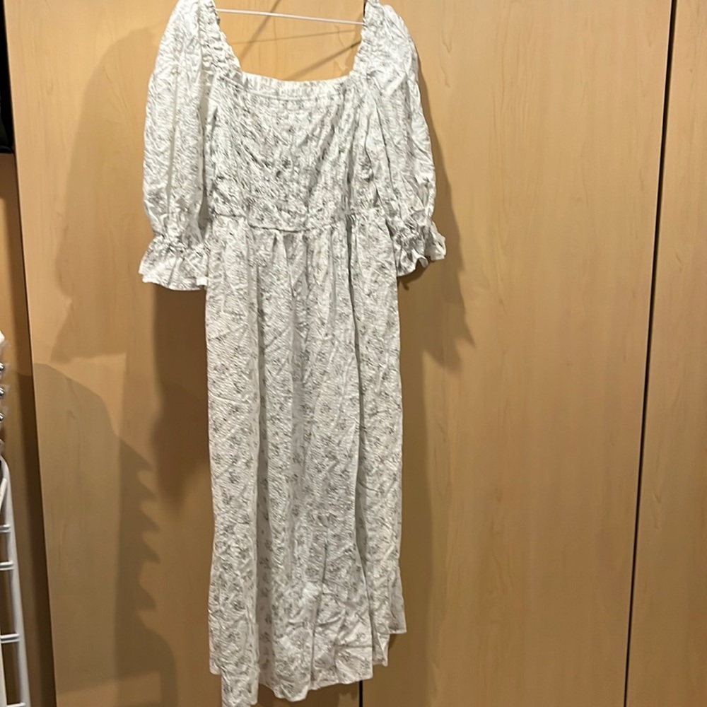 Cotton floral peasant dress